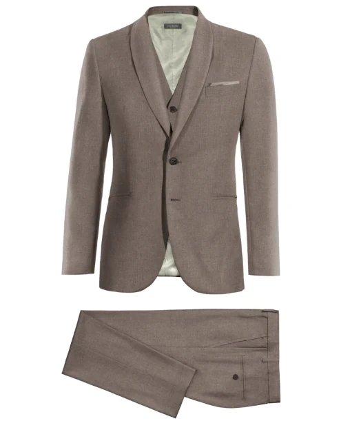 Traje de novio tres piezas color chocolate — imagen 2