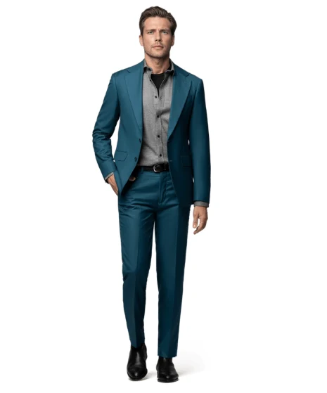 Traje de novio color verde azulado — imagen 1